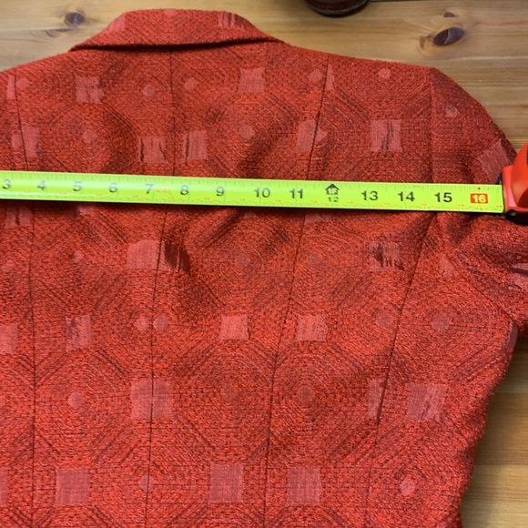 Louis Feraud Vintage Wool Blend, Lined, Rusty Red Blazer and Skirt Set - Picture 14 of 17